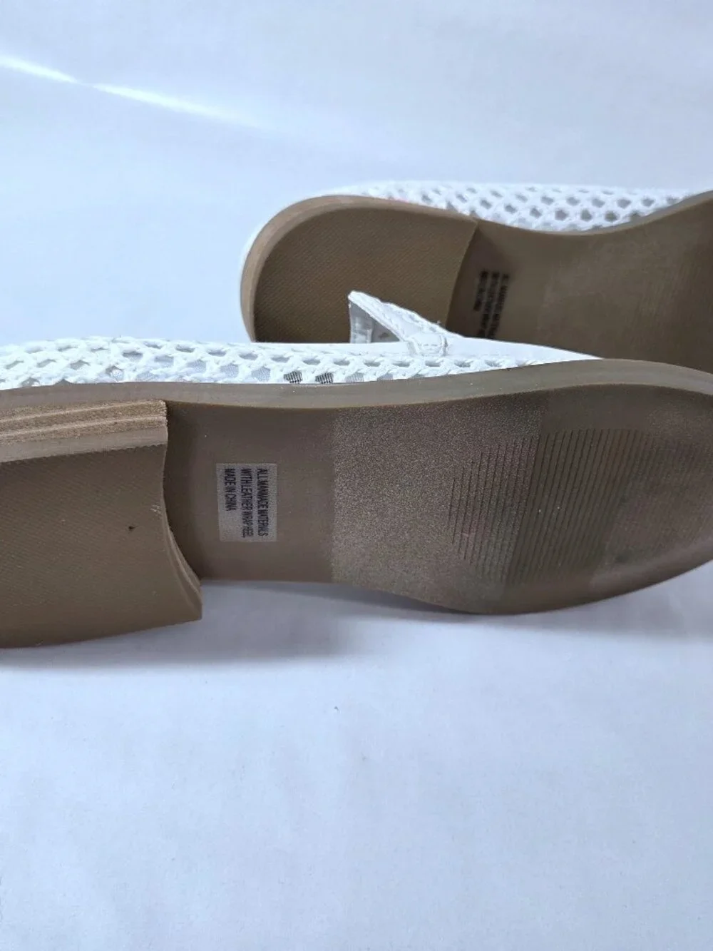 Dolce Vita Fran White Mesh Woven Loafers Size 8